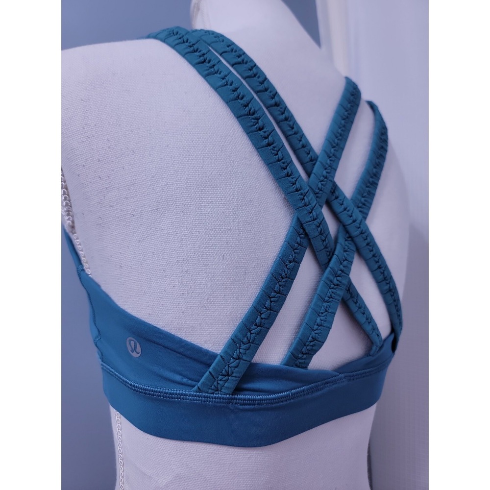 Lululemon 8 Energy Bra Braided Sea Green Strappy Sexy Athletic Gym - Picture 5 of 10